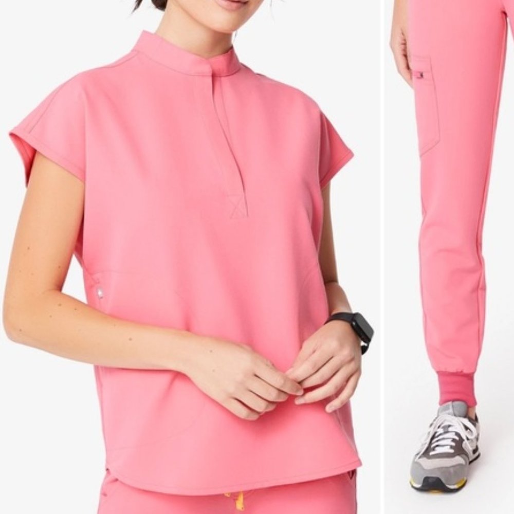 FIGS XL Neon Pink Rafaela Oversized Scrub Top